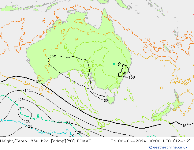 Z500/Rain (+SLP)/Z850 ECMWF Čt 06.06.2024 00 UTC