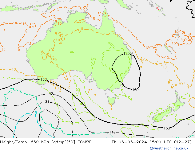 Height/Temp. 850 hPa ECMWF Th 06.06.2024 15 UTC