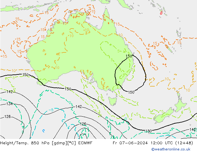 Z500/Yağmur (+YB)/Z850 ECMWF Cu 07.06.2024 12 UTC