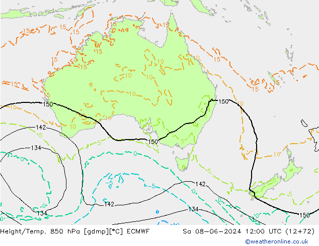 Z500/Rain (+SLP)/Z850 ECMWF sab 08.06.2024 12 UTC