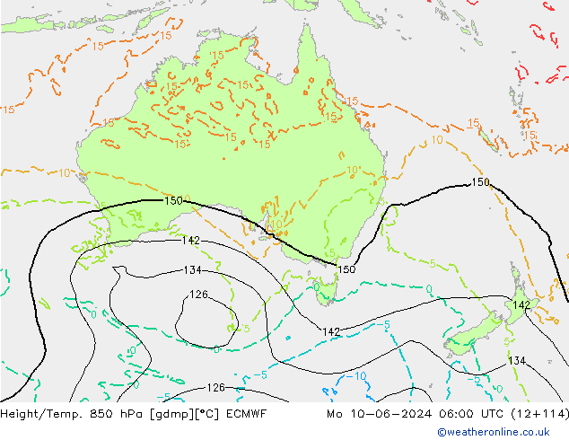 Height/Temp. 850 hPa ECMWF lun 10.06.2024 06 UTC