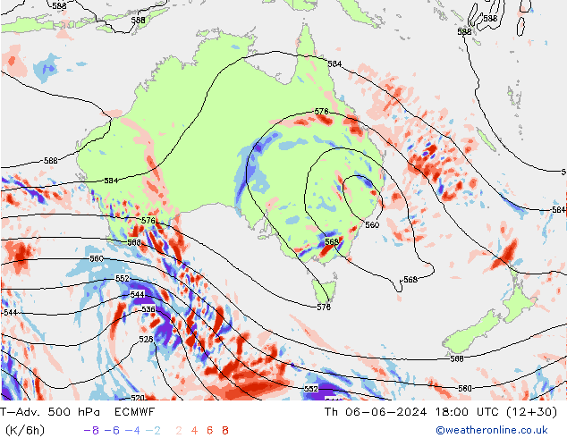 T-Adv. 500 hPa ECMWF Th 06.06.2024 18 UTC