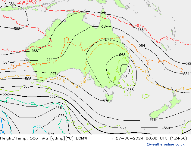 Height/Temp. 500 hPa ECMWF Fr 07.06.2024 00 UTC