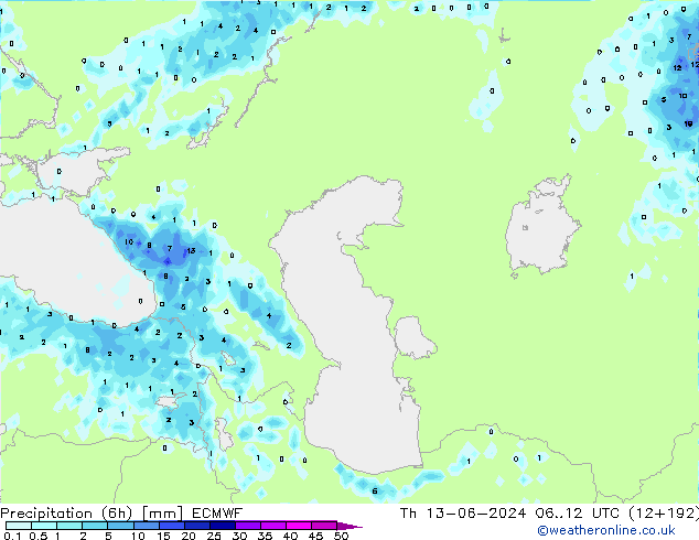 Z500/Rain (+SLP)/Z850 ECMWF jeu 13.06.2024 12 UTC