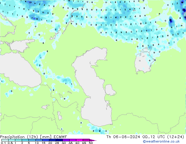 Precipitação (12h) ECMWF Qui 06.06.2024 12 UTC