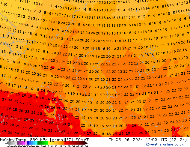 Z500/Rain (+SLP)/Z850 ECMWF чт 06.06.2024 12 UTC