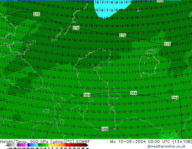 Z500/Regen(+SLP)/Z850 ECMWF ma 10.06.2024 00 UTC