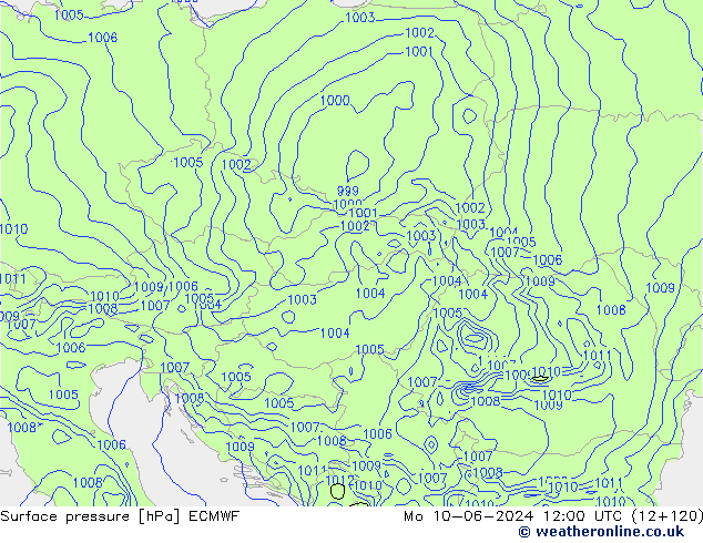 Yer basıncı ECMWF Pzt 10.06.2024 12 UTC