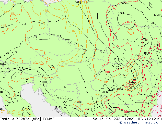 Theta-e 700hPa ECMWF Cts 15.06.2024 12 UTC