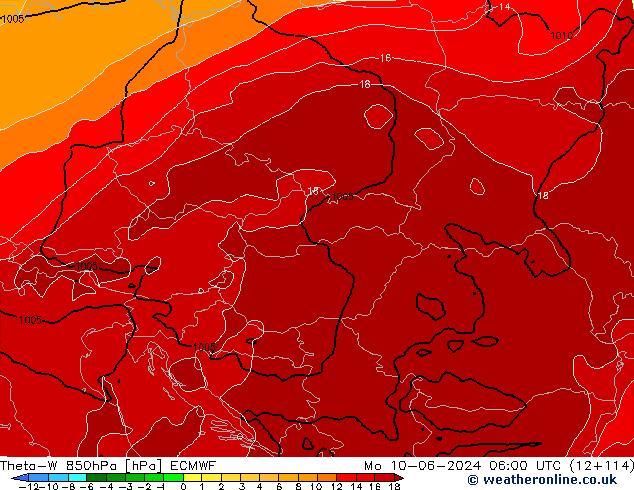 Theta-W 850hPa ECMWF Mo 10.06.2024 06 UTC