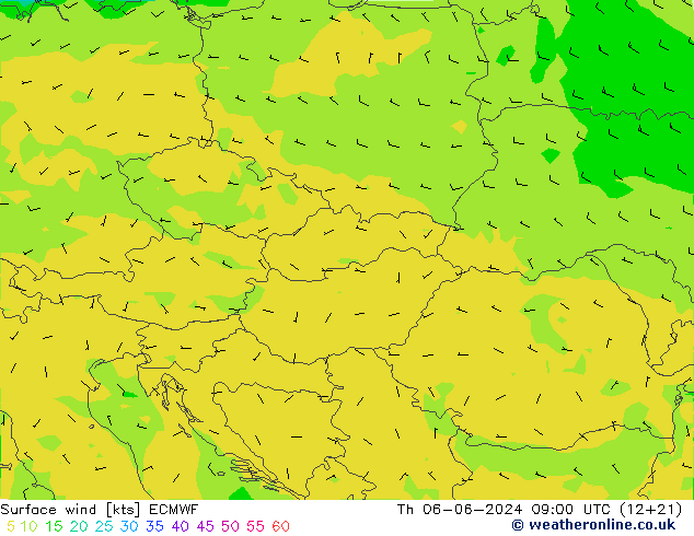 Rüzgar 10 m ECMWF Per 06.06.2024 09 UTC