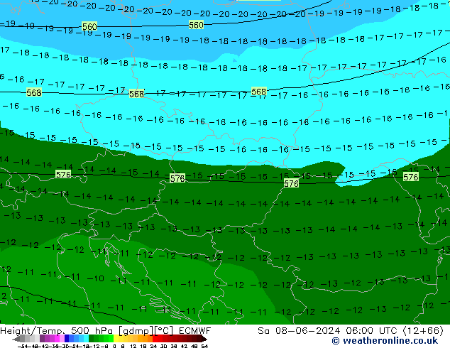 Z500/Rain (+SLP)/Z850 ECMWF Sa 08.06.2024 06 UTC