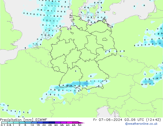 Precipitación ECMWF vie 07.06.2024 06 UTC