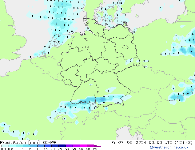 Précipitation ECMWF ven 07.06.2024 06 UTC