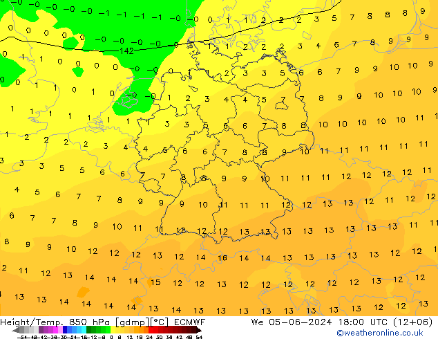 Z500/Rain (+SLP)/Z850 ECMWF Qua 05.06.2024 18 UTC