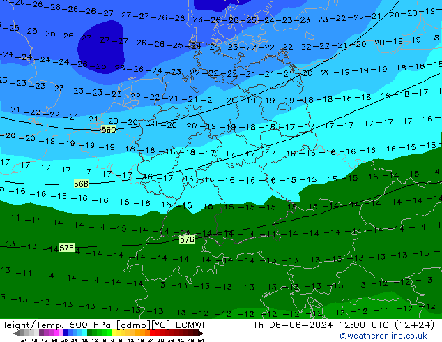 Z500/Rain (+SLP)/Z850 ECMWF jeu 06.06.2024 12 UTC