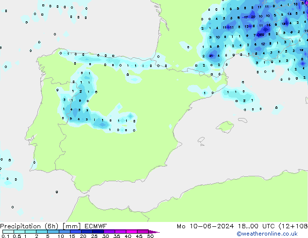 Z500/Rain (+SLP)/Z850 ECMWF pon. 10.06.2024 00 UTC