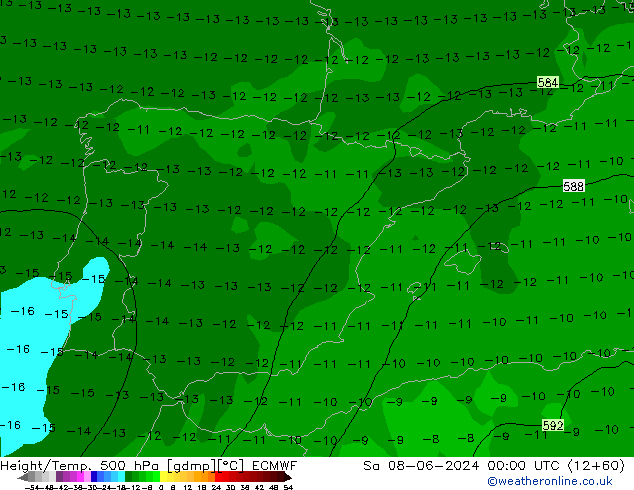 Z500/Rain (+SLP)/Z850 ECMWF sam 08.06.2024 00 UTC