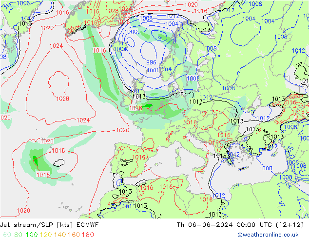 Jet Akımları/SLP ECMWF Per 06.06.2024 00 UTC