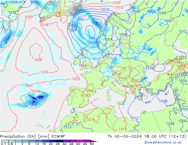 Z500/Rain (+SLP)/Z850 ECMWF Qui 06.06.2024 00 UTC