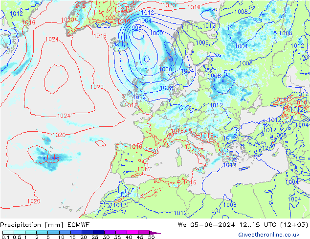 降水 ECMWF 星期三 05.06.2024 15 UTC