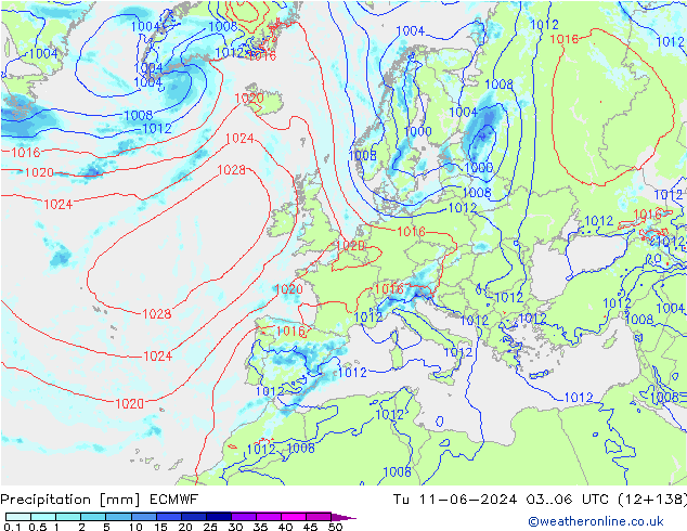 Neerslag ECMWF di 11.06.2024 06 UTC