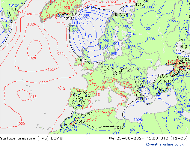 приземное давление ECMWF ср 05.06.2024 15 UTC