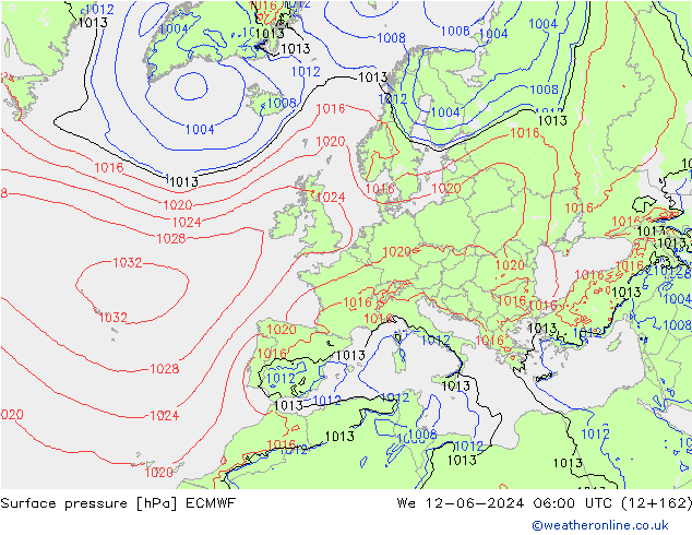 pression de l'air ECMWF mer 12.06.2024 06 UTC