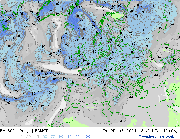 RH 850 hPa ECMWF Mi 05.06.2024 18 UTC