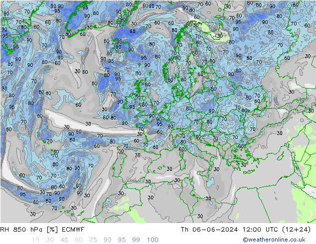 850 hPa Nispi Nem ECMWF Per 06.06.2024 12 UTC