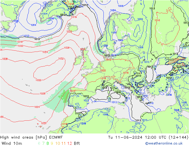 Sturmfelder ECMWF Di 11.06.2024 12 UTC