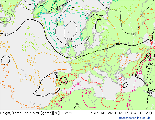 Z500/Rain (+SLP)/Z850 ECMWF ven 07.06.2024 18 UTC