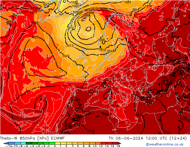 Theta-W 850hPa ECMWF Do 06.06.2024 12 UTC