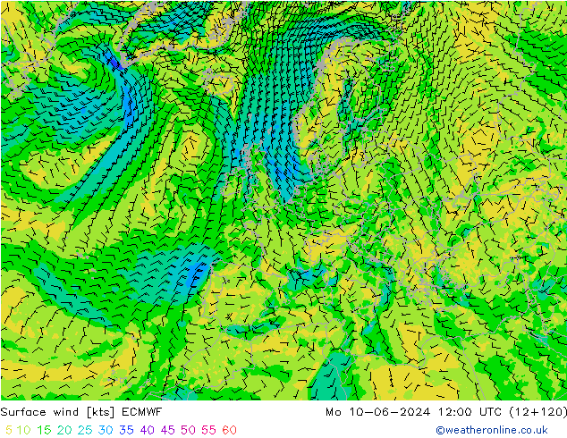 Bodenwind ECMWF Mo 10.06.2024 12 UTC