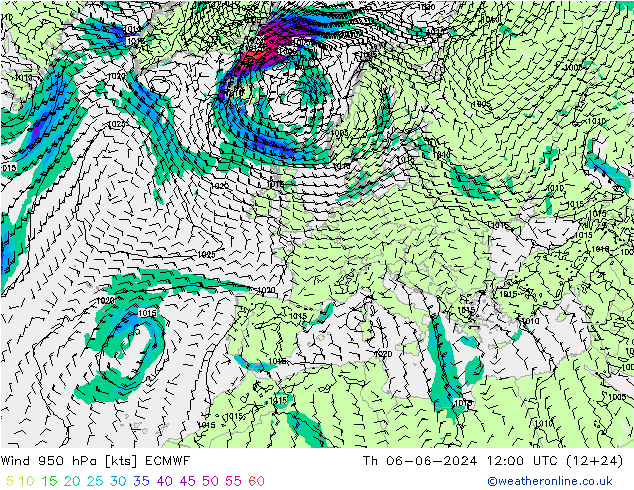 Wind 950 hPa ECMWF do 06.06.2024 12 UTC