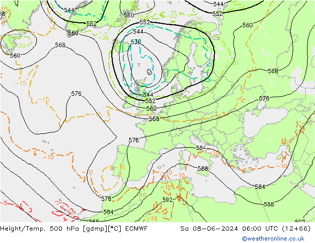 Z500/Rain (+SLP)/Z850 ECMWF Sáb 08.06.2024 06 UTC