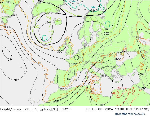 Z500/Rain (+SLP)/Z850 ECMWF ��� 13.06.2024 18 UTC