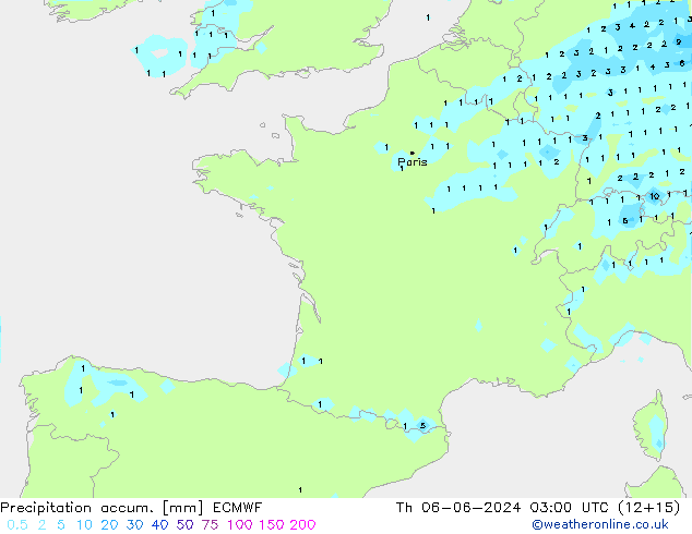 Toplam Yağış ECMWF Per 06.06.2024 03 UTC