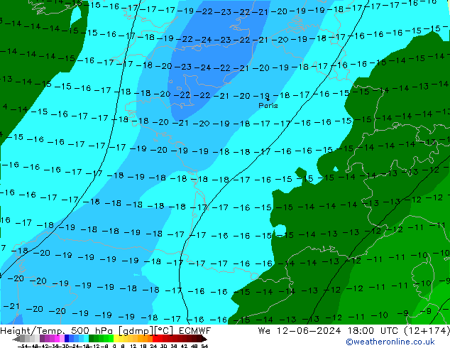 Z500/Rain (+SLP)/Z850 ECMWF We 12.06.2024 18 UTC