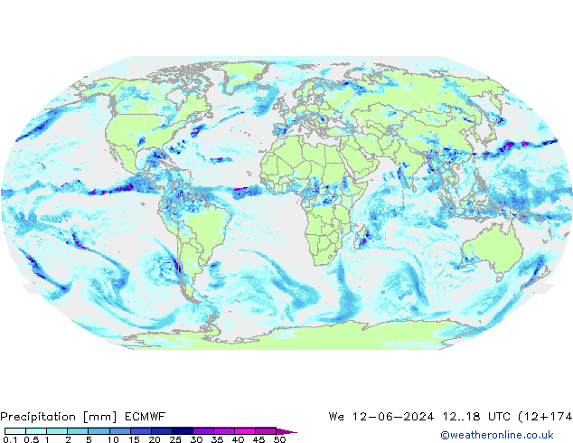 Precipitazione ECMWF mer 12.06.2024 18 UTC