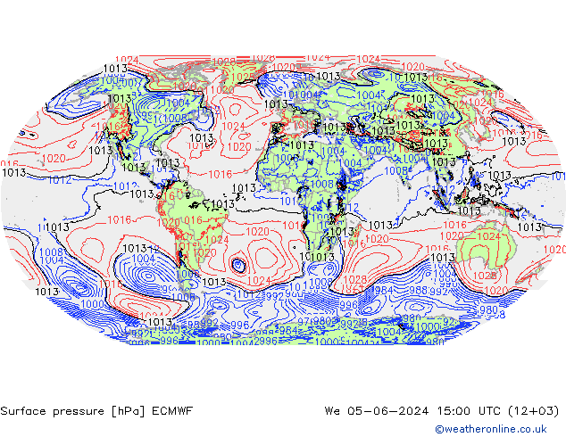 ciśnienie ECMWF śro. 05.06.2024 15 UTC