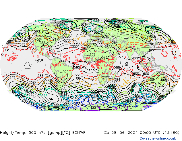 Geop./Temp. 500 hPa ECMWF sáb 08.06.2024 00 UTC