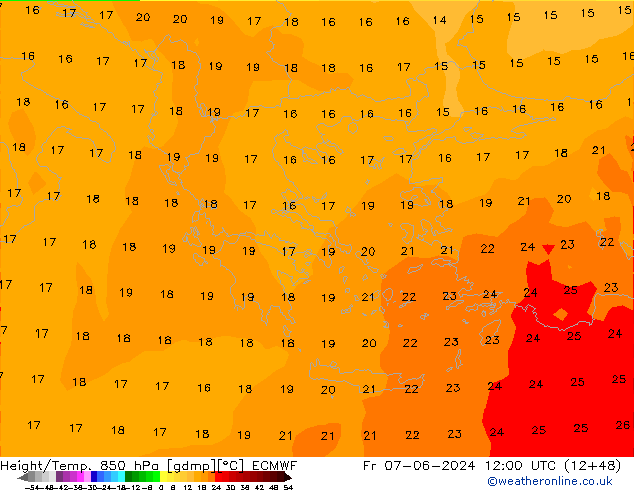 Z500/Rain (+SLP)/Z850 ECMWF pt. 07.06.2024 12 UTC