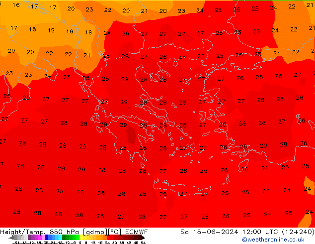 Z500/Rain (+SLP)/Z850 ECMWF Sa 15.06.2024 12 UTC