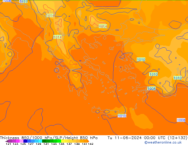 850-1000 hPa Kalınlığı ECMWF Sa 11.06.2024 00 UTC