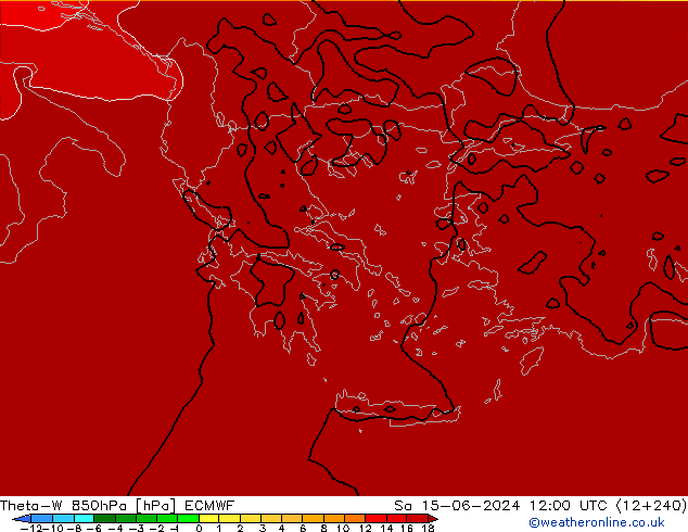 Theta-W 850hPa ECMWF So 15.06.2024 12 UTC