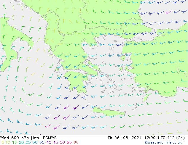 Wind 500 hPa ECMWF Do 06.06.2024 12 UTC