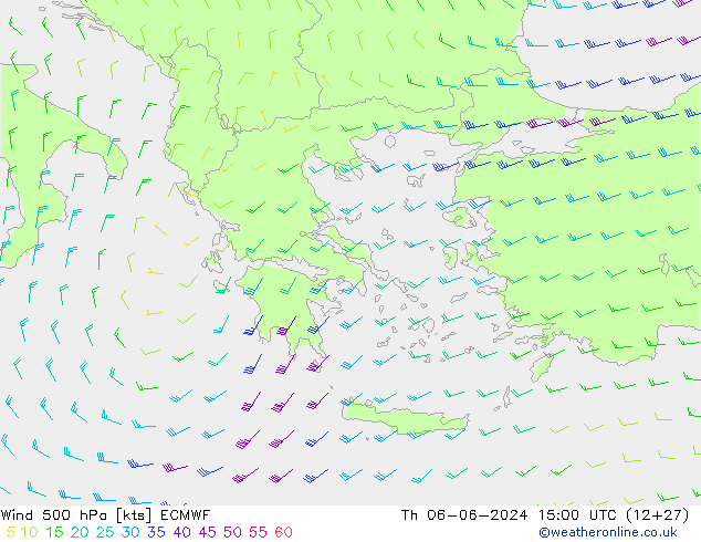 Vento 500 hPa ECMWF Qui 06.06.2024 15 UTC