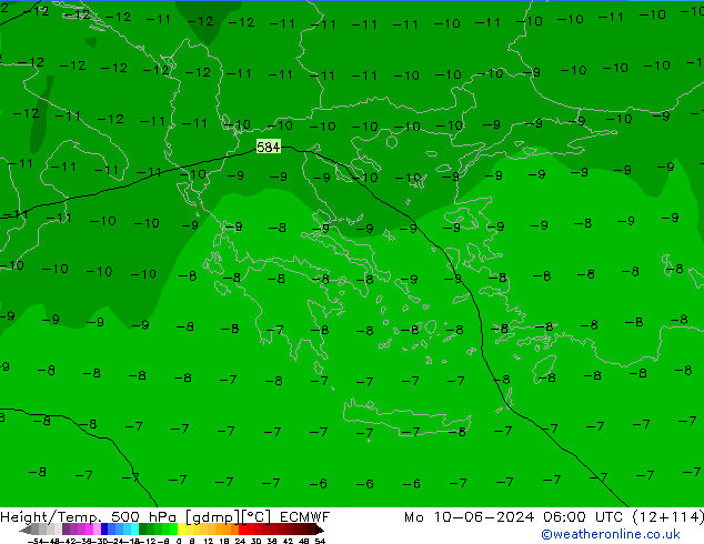 Z500/Rain (+SLP)/Z850 ECMWF ��� 10.06.2024 06 UTC