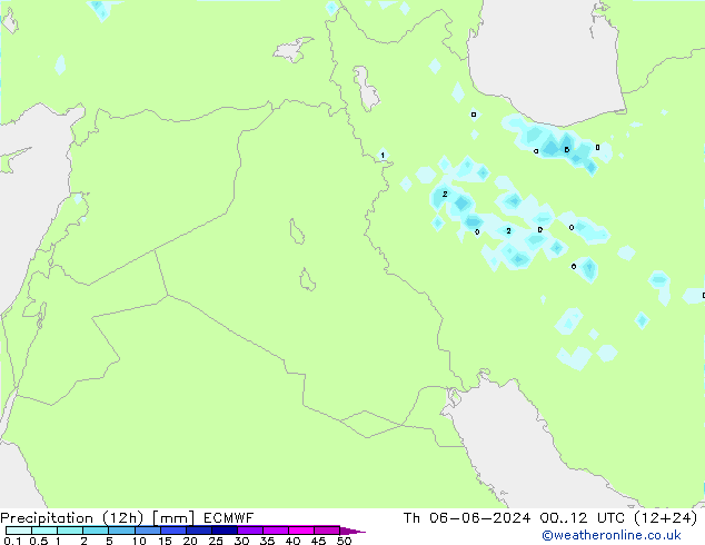 Precipitazione (12h) ECMWF gio 06.06.2024 12 UTC